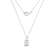 LUXGEM 14K White Gold Princess Cut Pendant Necklace | 2 Carat Cubic Zirconia