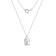 LUXGEM 14K White Gold Bezel Round Cut Pendant Necklace | 3 Carat Cubic Zirconia