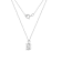 LUXGEM 10K White Gold Princess Cut Pendant Necklace | 3 Carat Cubic Zirconia