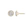 LUXGEM 10K Yellow Gold Round Halo Studs | 3 Carat Cubic Zirconia
