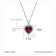 J'ADMIRE Ruby Simulant Platinum Over Sterling Silver Heart Pendant with Chain