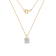 LUXGEM 10K Yellow Gold Oval Cut Pendant Necklace | 3 Carat Cubic Zirconia