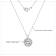 LUXGEM 14K White Gold Round Halo Pendant Necklace | 2 Carat Cubic Zirconia