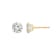 LUXGEM 14K Yellow Gold Round Cut Solitaire Studs | 3 carat Cubic Zirconia