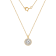 LUXGEM 14K Yellow Gold Round Halo Pendant Necklace | 0.5 Carat Cubic Zirconia