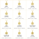J'ADMIRE 14K Yellow Gold Over Sterling Silver Gemini Zodiac Stars
Pendant Necklace
