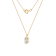 LUXGEM 10K Yellow Gold Oval Cut Pendant Necklace | 3 Carat Cubic Zirconia
