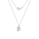 LUXGEM 14K White Gold Round Cut Pendant Necklace | 1 Carat Cubic Zirconia