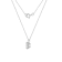 LUXGEM 14K White Gold Oval Cut Pendant Necklace | 2 Carat Cubic Zirconia
