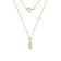 LUXGEM 14K Yellow Gold Round Halo Pendant Necklace | 0.5 Carat Cubic Zirconia