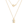 LUXGEM 14K Yellow Gold Bezel Round Cut Pendant Necklace | 2 Carat Cubic Zirconia