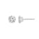 LUXGEM 14K White Gold Round Cut Solitaire Studs | 3 carat Cubic Zirconia