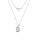 LUXGEM 10K White Gold Round Cut Pendant Necklace | 3 Carat Cubic Zirconia