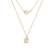 LUXGEM 14K Yellow Gold Princess Cut Pendant Necklace | 0.5 Carat Cubic Zirconia
