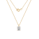 LUXGEM 10K Yellow Gold Emerald Cut Pendant Necklace | 0.5 Carat Cubic Zirconia
