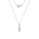 LUXGEM 14K White Gold Round Halo Pendant Necklace | 0.5 Carat Cubic Zirconia