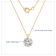 LUXGEM 10K Yellow Gold Round Cut Pendant Necklace | 3 Carat Cubic Zirconia