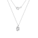 LUXGEM 10K White Gold Round Cut Pendant Necklace | 0.5 Carat Cubic Zirconia