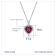 J'ADMIRE Garnet Simulant Platinum Over Sterling Silver Heart Pendant
with Chain