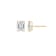 LUXGEM 10K Yellow Gold Emerald Cut Solitaire Studs | 4 carat Cubic Zirconia
