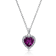 J'ADMIRE Amethyst Simulant Platinum Over Sterling Silver Heart Pendant
with Chain
