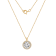 LUXGEM 14K Yellow Gold Round Halo Pendant Necklace | 3 Carat Cubic Zirconia
