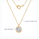LUXGEM 14K Yellow Gold Bezel Round Cut Pendant Necklace | 2 Carat Cubic Zirconia