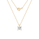 LUXGEM 10K Yellow Gold Princess Cut Pendant Necklace | 1 Carat Cubic Zirconia