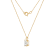 LUXGEM 14K Yellow Gold Princess Cut Pendant Necklace | 2 Carat Cubic Zirconia