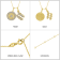 J'ADMIRE 14K Yellow Gold Over Sterling Silver Aquarius Zodiac Pendant
Set Necklace