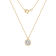 LUXGEM 14K Yellow Gold Bezel Round Cut Pendant Necklace | 2 Carat Cubic Zirconia