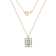 LUXGEM 14K Yellow Gold Emerald Cut Pendant Necklace | 3 Carat Cubic Zirconia