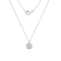 LUXGEM 10K White Gold Bezel Round Cut Pendant Necklace | 1 Carat Cubic Zirconia