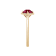 J'ADMIRE 10K Gold Crystal Ruby Simulant Solitaire Ring