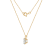 LUXGEM 14K Yellow Gold Oval Cut Pendant Necklace | 2 Carat Cubic Zirconia