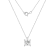 LUXGEM 14K White Gold Princess Cut Pendant Necklace | 2 Carat Cubic Zirconia
