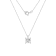 LUXGEM 10K White Gold Princess Cut Pendant Necklace | 1 Carat Cubic Zirconia
