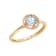 J'ADMIRE 10K Gold Crystal Diamond Simulant Solitaire Ring
