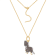 J'ADMIRE 14K Yellow Gold Plated Sterling Silver Dachshund Puppy Pendant Necklace