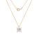 LUXGEM 14K Yellow Gold Princess Cut Pendant Necklace | 2 Carat Cubic Zirconia
