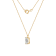 LUXGEM 10K Yellow Gold Emerald Cut Pendant Necklace | 1 Carat Cubic Zirconia