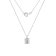 LUXGEM 10K White Gold Emerald Cut Pendant Necklace | 0.5 Carat Cubic Zirconia