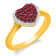 KALLATI Yellow Gold 0.50 ctw Ruby and Diamond Heart Ring