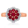 KALLATI Rose Gold 0.85 ctw Ruby and Diamond Ring