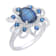 KALLATI 14K White Gold Sapphire and Diamond Center Design Ring 2.50ctw