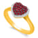 KALLATI Yellow Gold 0.50 ctw Ruby and Diamond Heart Ring