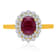 KALLATI Yellow Gold 1.30 ctw Ruby and Diamond Ring