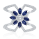 KALLATI White Gold 1.25 ctw Sapphire and Diamond Flower Ring