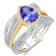 KALLATI Two-Tone Gold 3.15 ctw Tanzanite and Diamond Ring