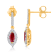 KALLATI 14K Yellow Gold "Heirloom" 0.65ct Oval Ruby Earrings